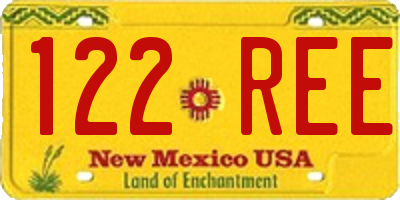 NM license plate 122REE
