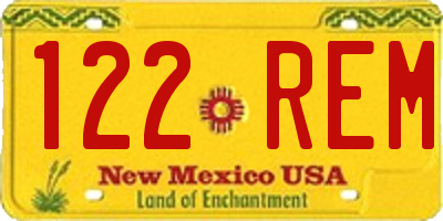 NM license plate 122REM