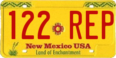 NM license plate 122REP