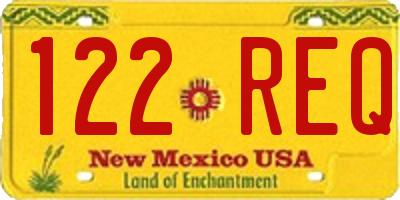 NM license plate 122REQ
