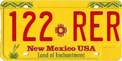 NM license plate 122RER