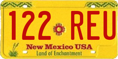 NM license plate 122REU