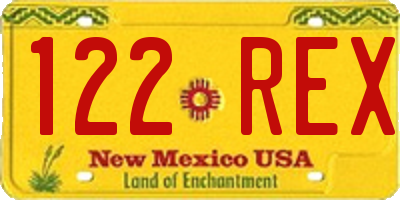 NM license plate 122REX