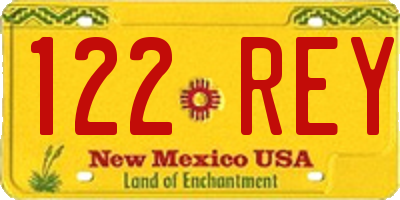 NM license plate 122REY
