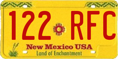 NM license plate 122RFC