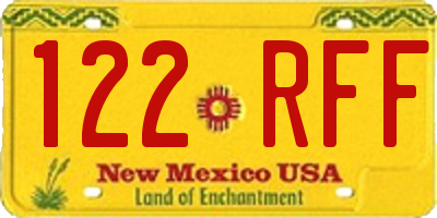 NM license plate 122RFF