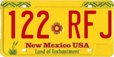 NM license plate 122RFJ