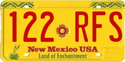 NM license plate 122RFS