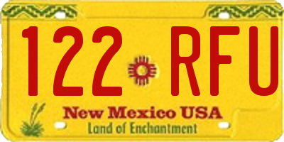 NM license plate 122RFU