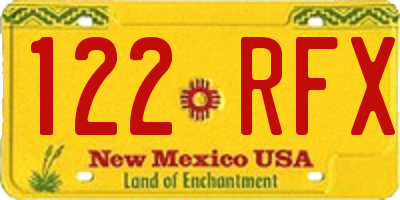 NM license plate 122RFX