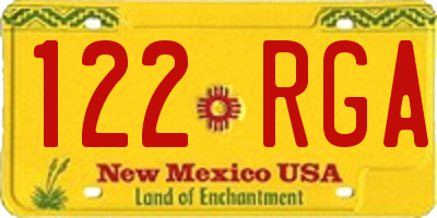 NM license plate 122RGA