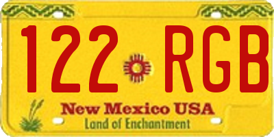 NM license plate 122RGB