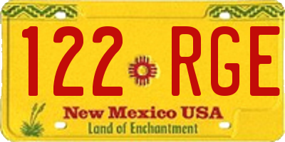 NM license plate 122RGE