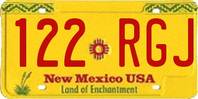 NM license plate 122RGJ