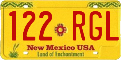 NM license plate 122RGL