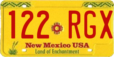 NM license plate 122RGX