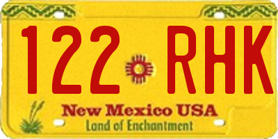 NM license plate 122RHK