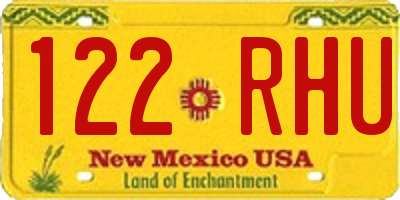 NM license plate 122RHU