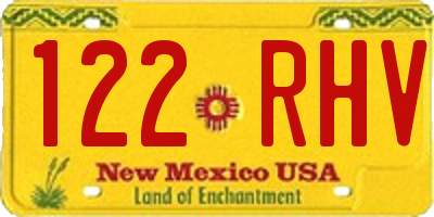 NM license plate 122RHV