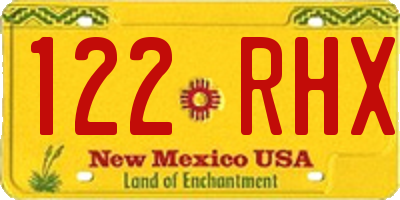 NM license plate 122RHX