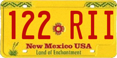 NM license plate 122RII