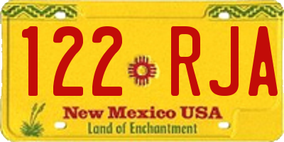 NM license plate 122RJA