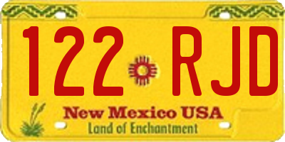 NM license plate 122RJD