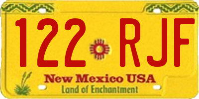 NM license plate 122RJF