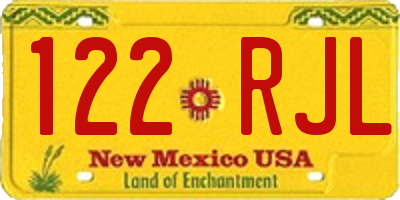 NM license plate 122RJL