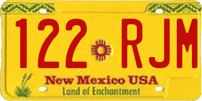 NM license plate 122RJM