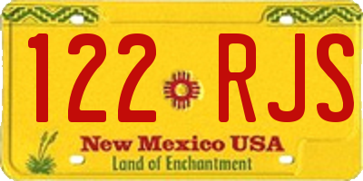NM license plate 122RJS
