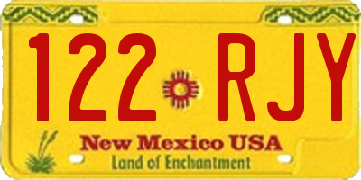 NM license plate 122RJY