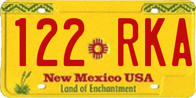 NM license plate 122RKA