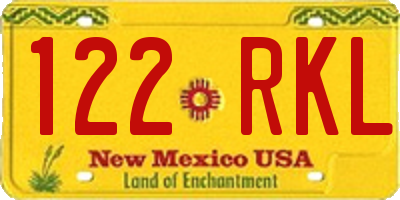 NM license plate 122RKL