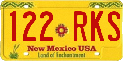 NM license plate 122RKS
