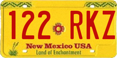 NM license plate 122RKZ