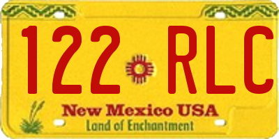 NM license plate 122RLC