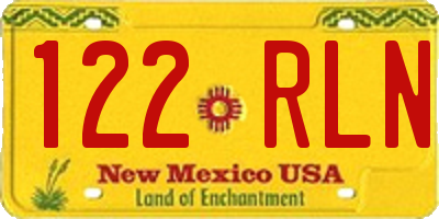NM license plate 122RLN