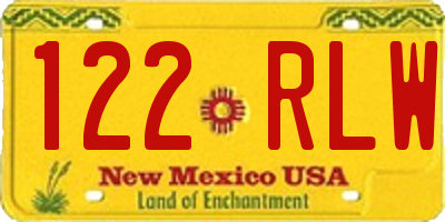 NM license plate 122RLW
