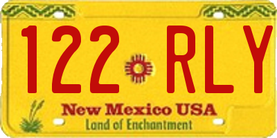 NM license plate 122RLY