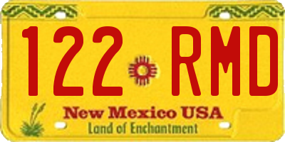 NM license plate 122RMD