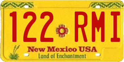 NM license plate 122RMI