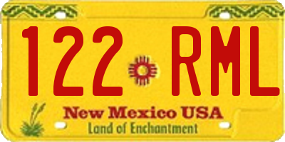 NM license plate 122RML
