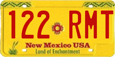 NM license plate 122RMT