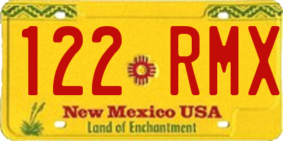 NM license plate 122RMX