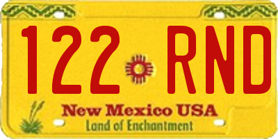 NM license plate 122RND