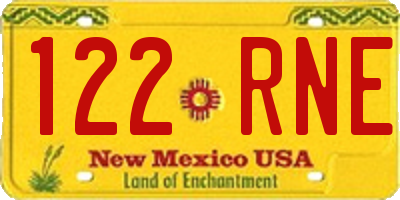 NM license plate 122RNE