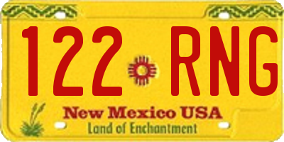 NM license plate 122RNG