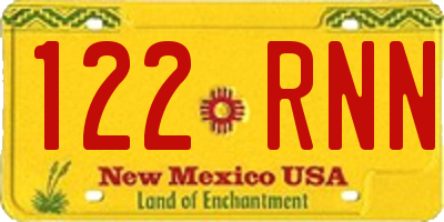 NM license plate 122RNN