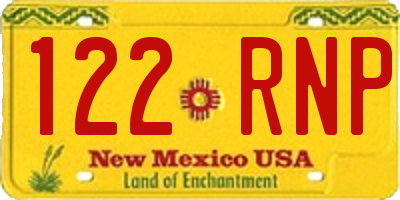 NM license plate 122RNP